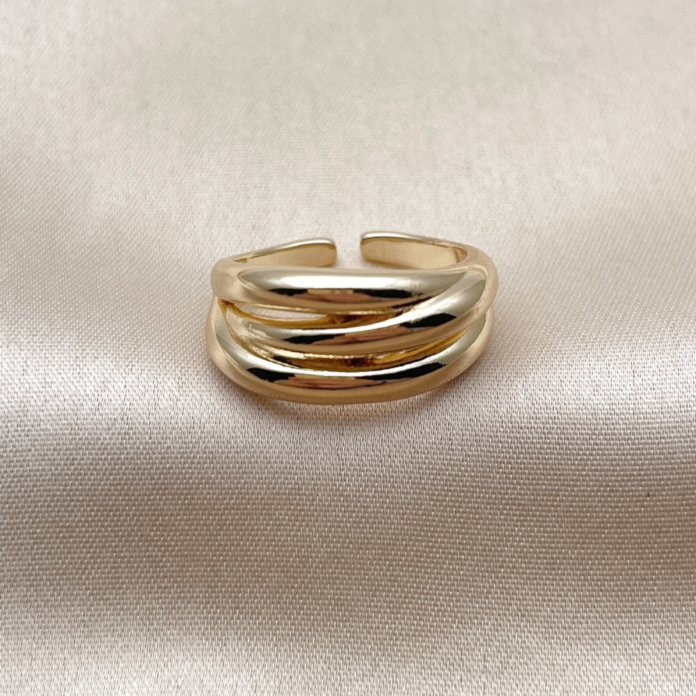 Oro Laminado Elegant Ring, Gold Filled Style Polished, Golden Finish