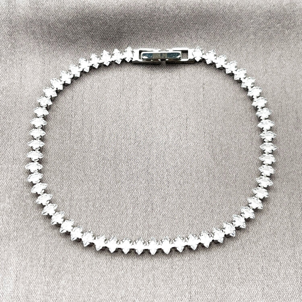 Rhodium Gold Filled Tennis Bracelet, with White Cubic Zirconia, Polished, Rhodium Finish