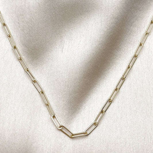 Oro Laminado Basic Necklace, Gold Filled Style Paperclip Design, Polished, Golden Finish