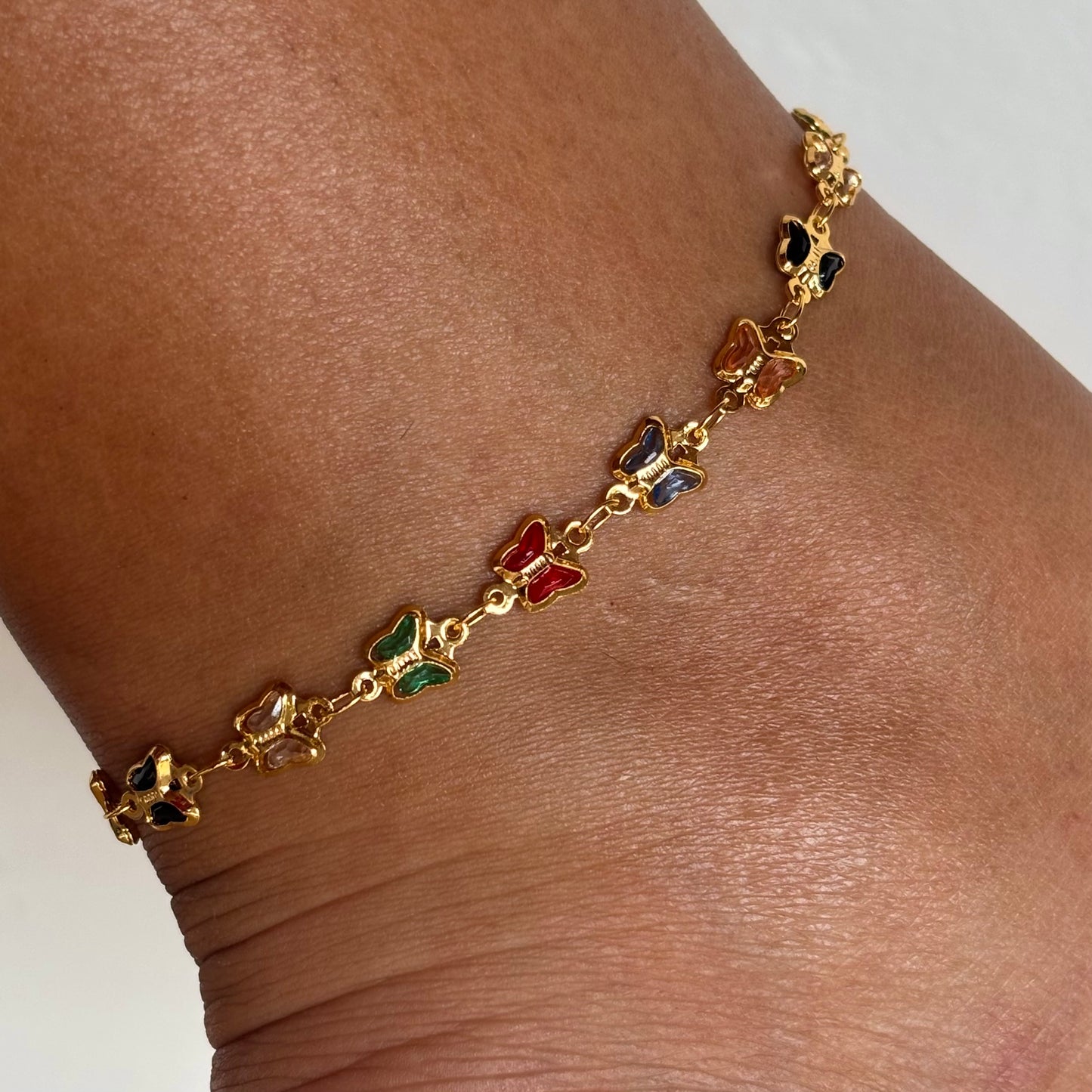 Multicolor Butterfly Anklet