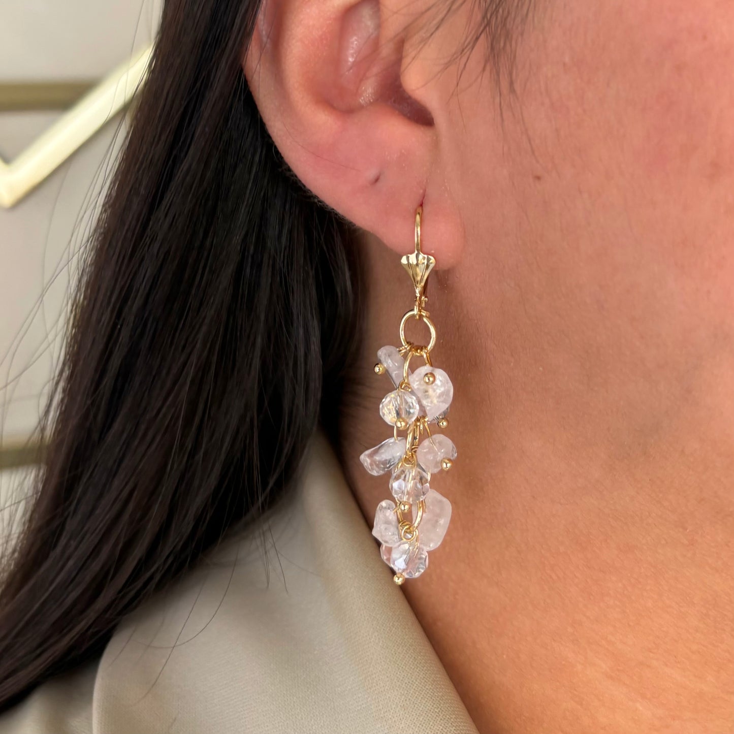 White Crystal Earrings