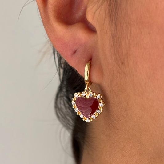 Carnelian Heart Earrings