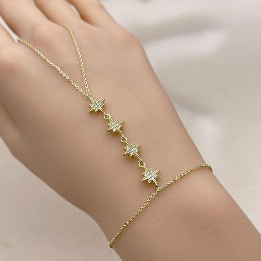 Sparkle Row Hand Chain