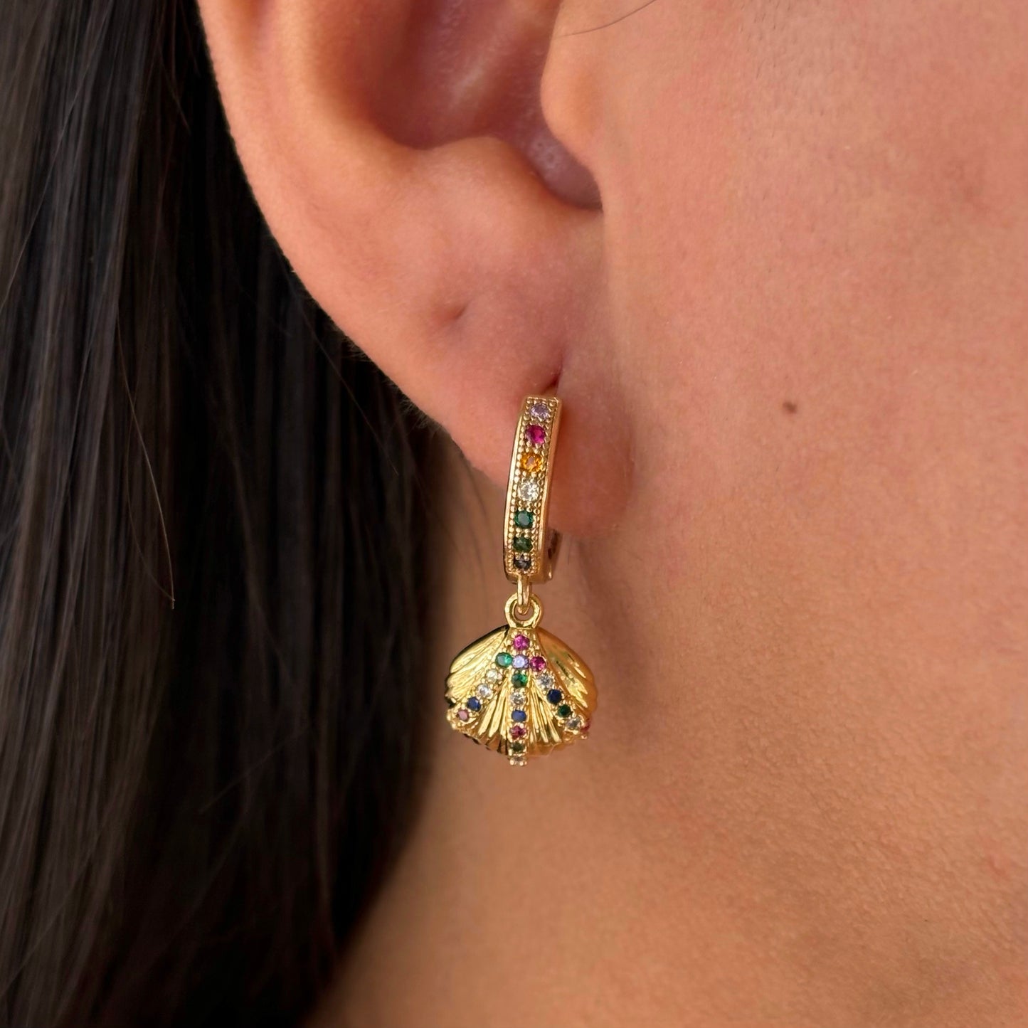 Multicolor Shell Earrings