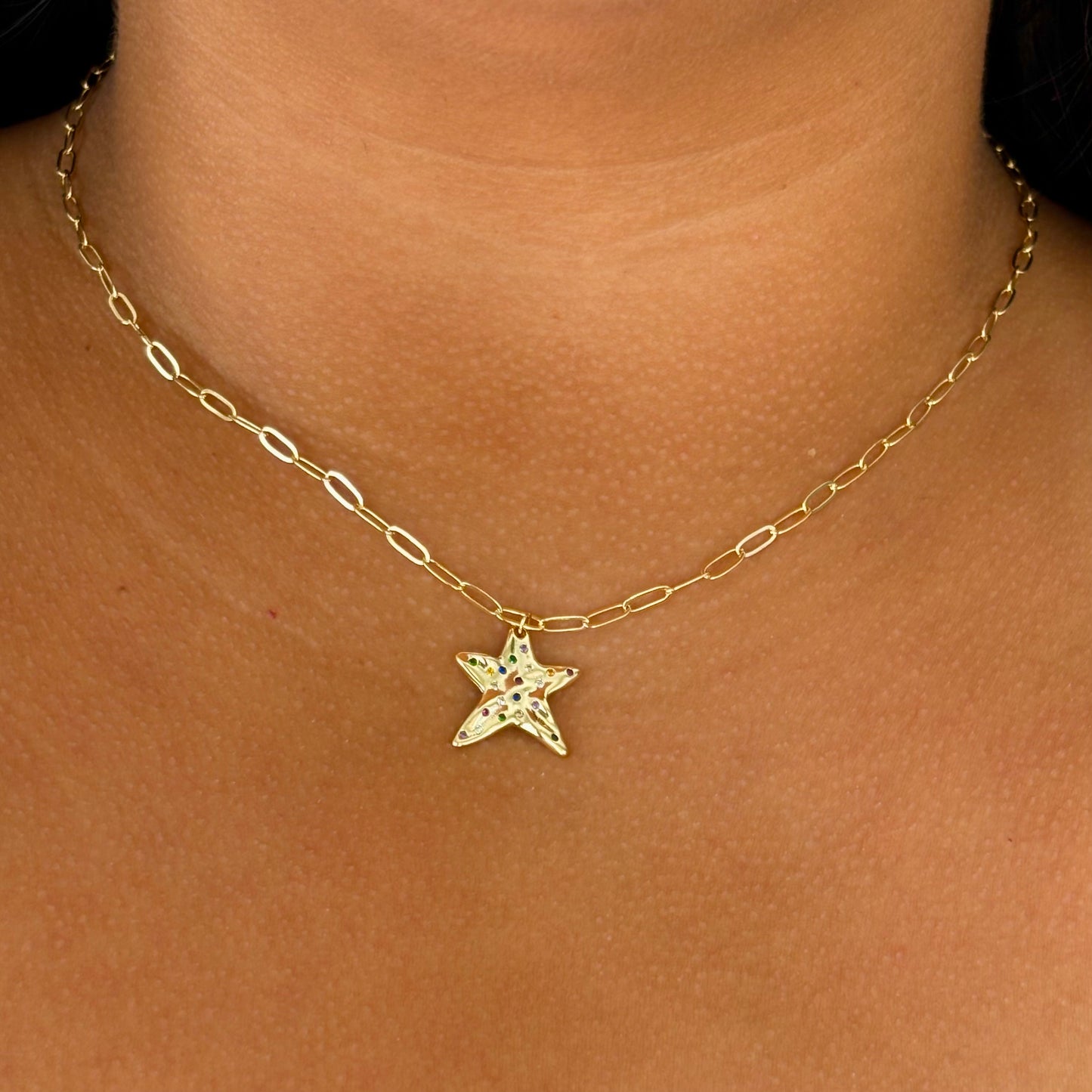 Multicolor Starfish Necklace