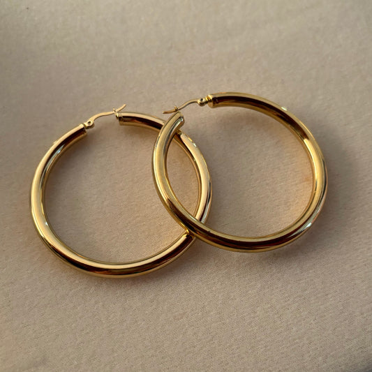 Extra Large Thick Gold Hoops