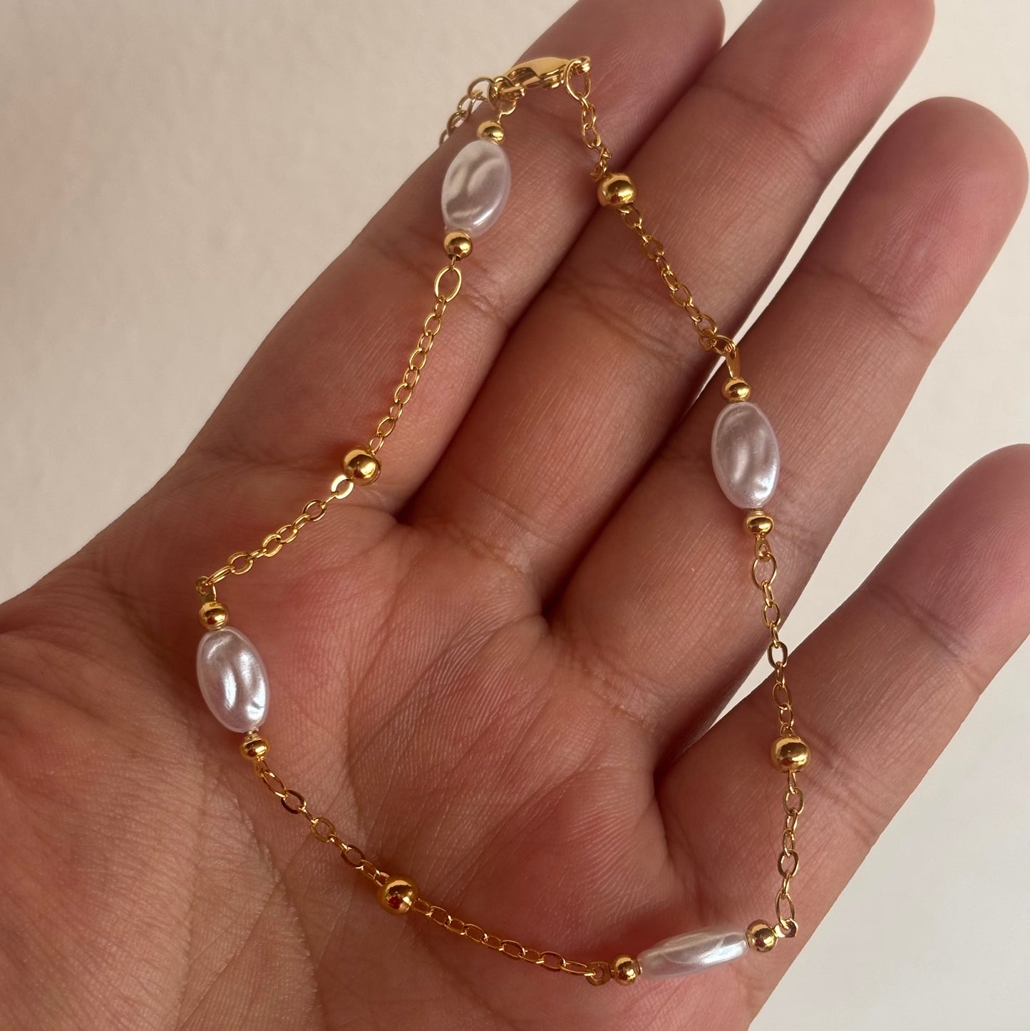 Beaded Pearl Anklet