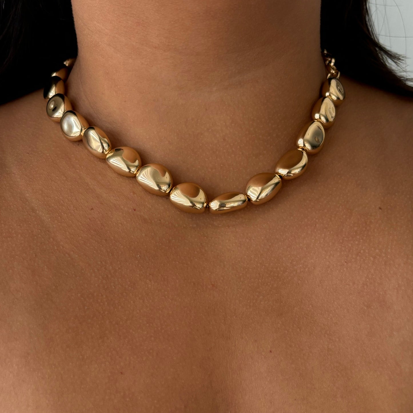 Gold Pebble Necklace