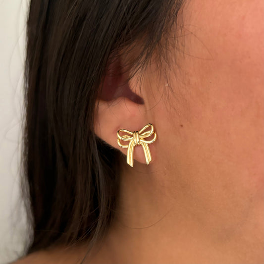 Gold Bow Studs