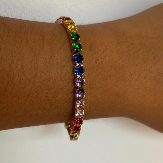 Thick Multicolor Tennis Bracelet