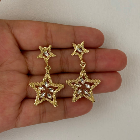 Double Star Drop Earrings