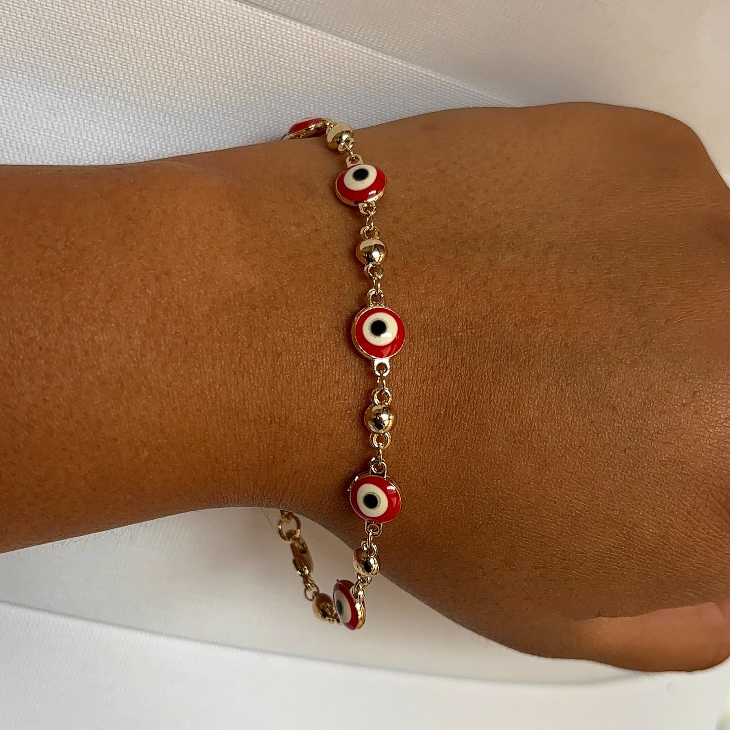 Red Evil Eye Necklace and Bracelet Set