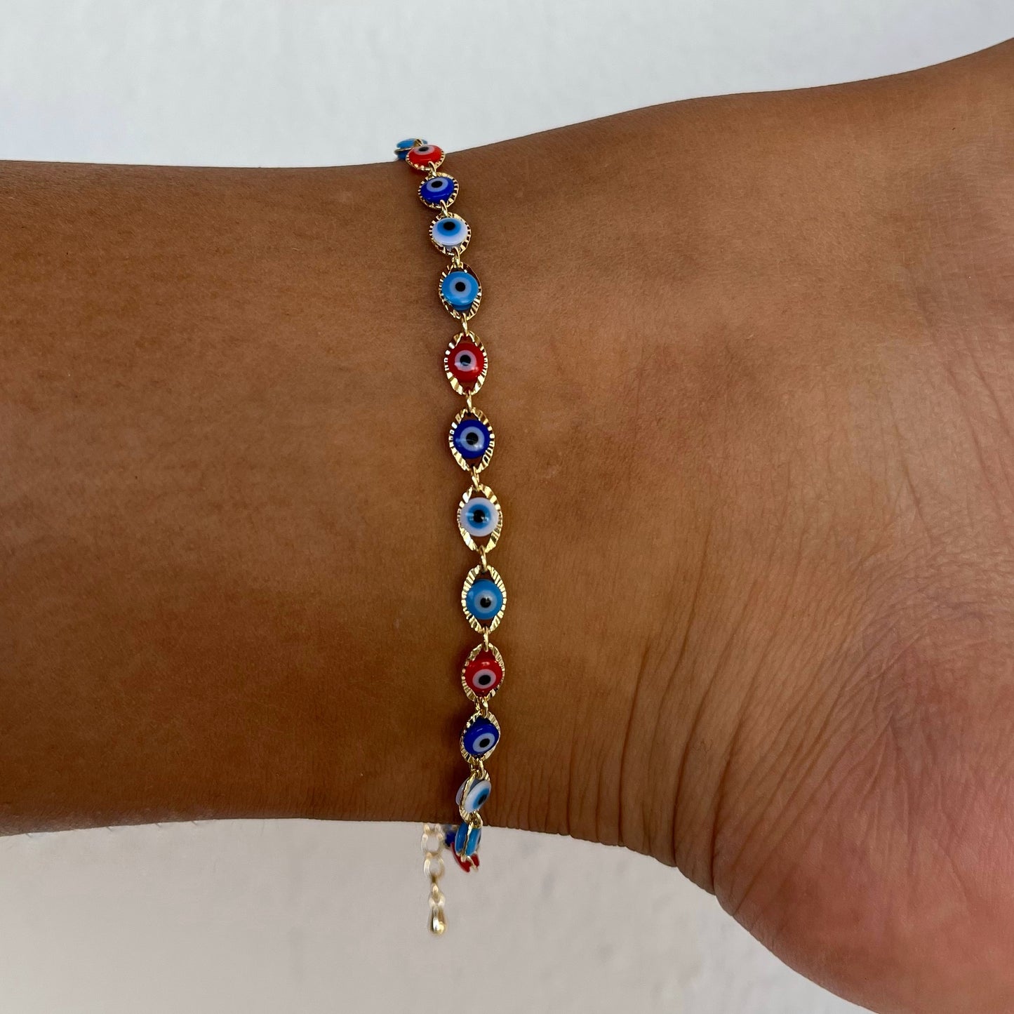 Multicolor Evil Eye Anklet