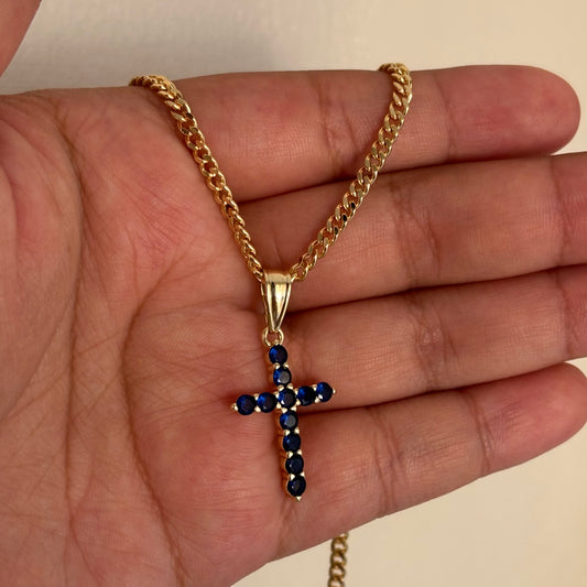 Sapphire Cross Necklace