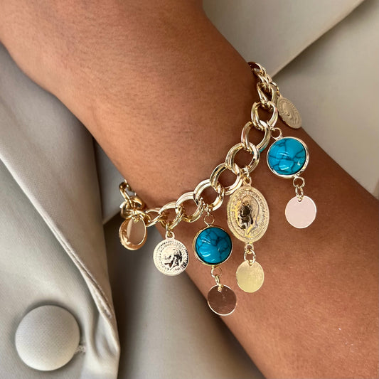 Turquoise Coin Bracelet