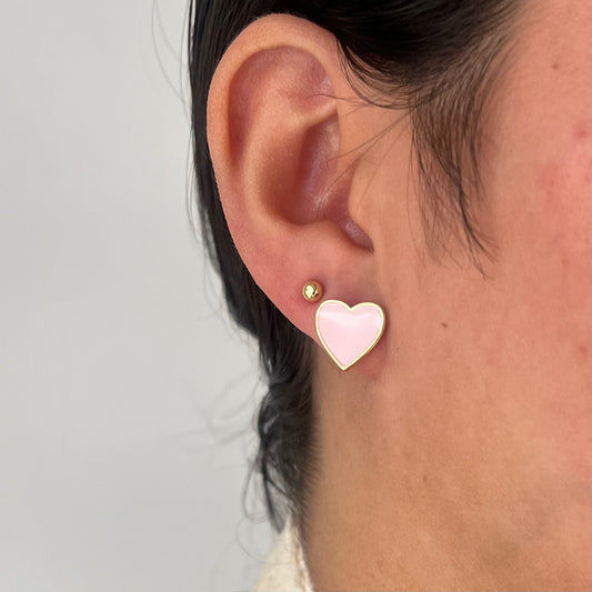 Pink Heart Studs