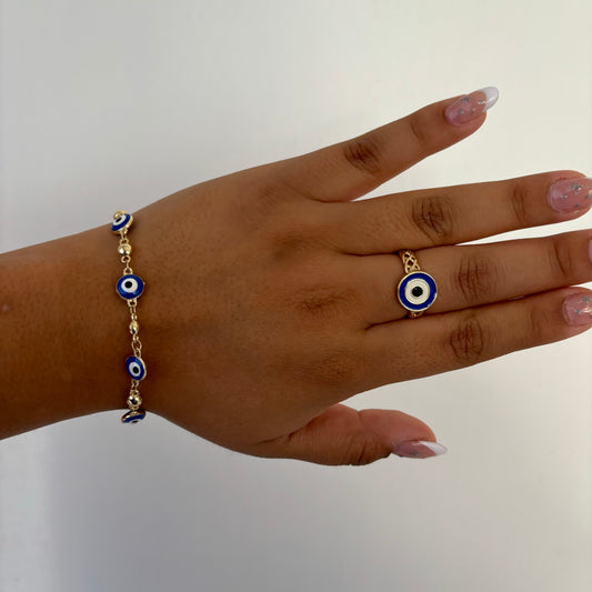 Blue Evil Eye Duo Set