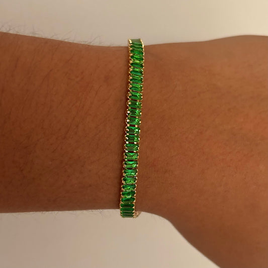 Green Tennis Bracelet