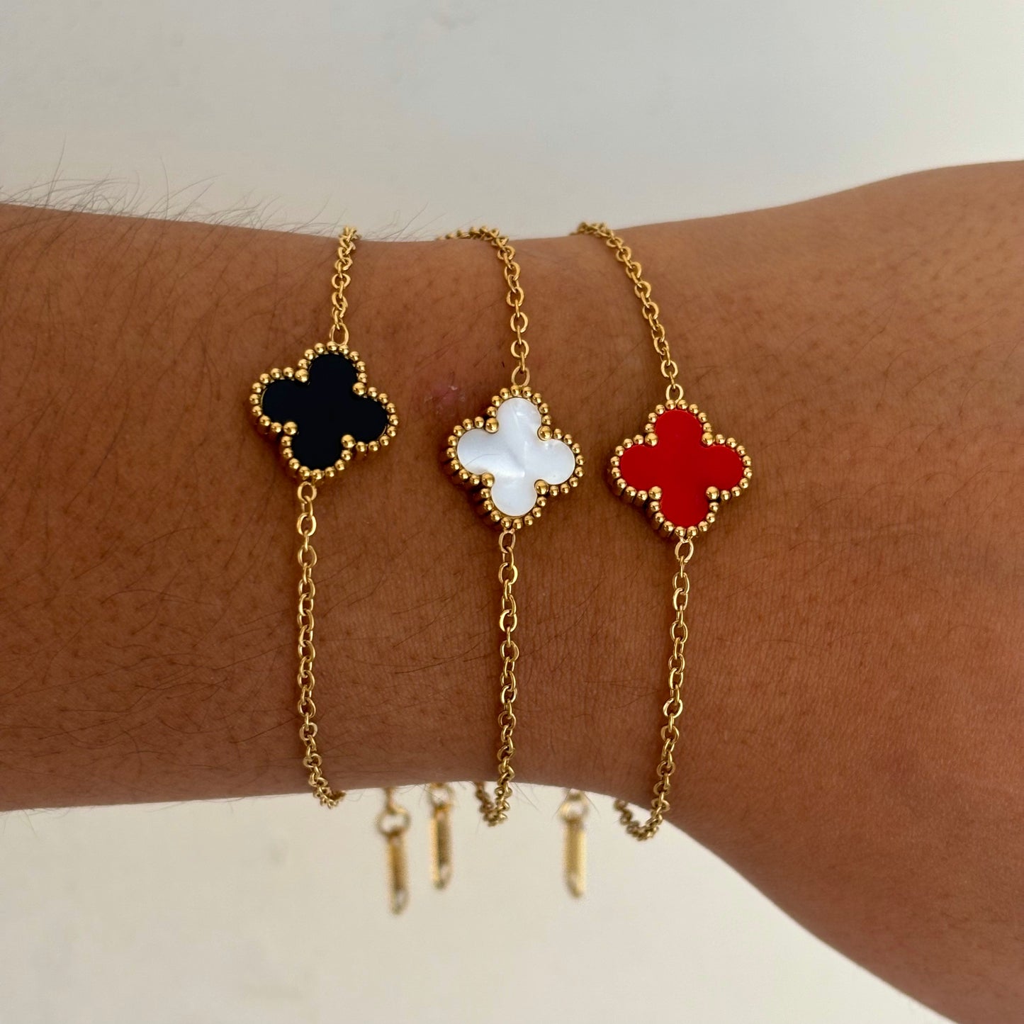 White Clover Chain Bracelet