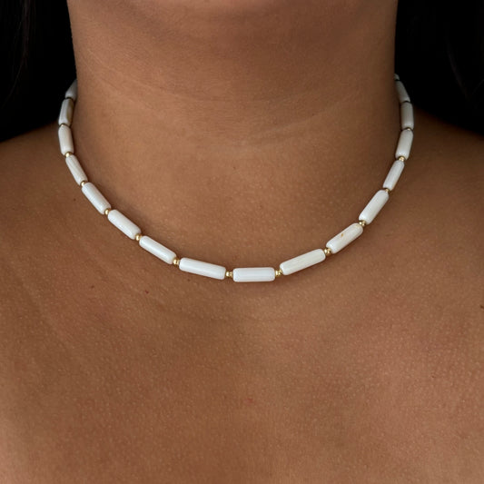 Pearl Cylinder Necklace