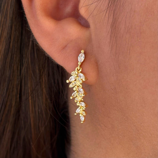 Crystal Feather Earrings