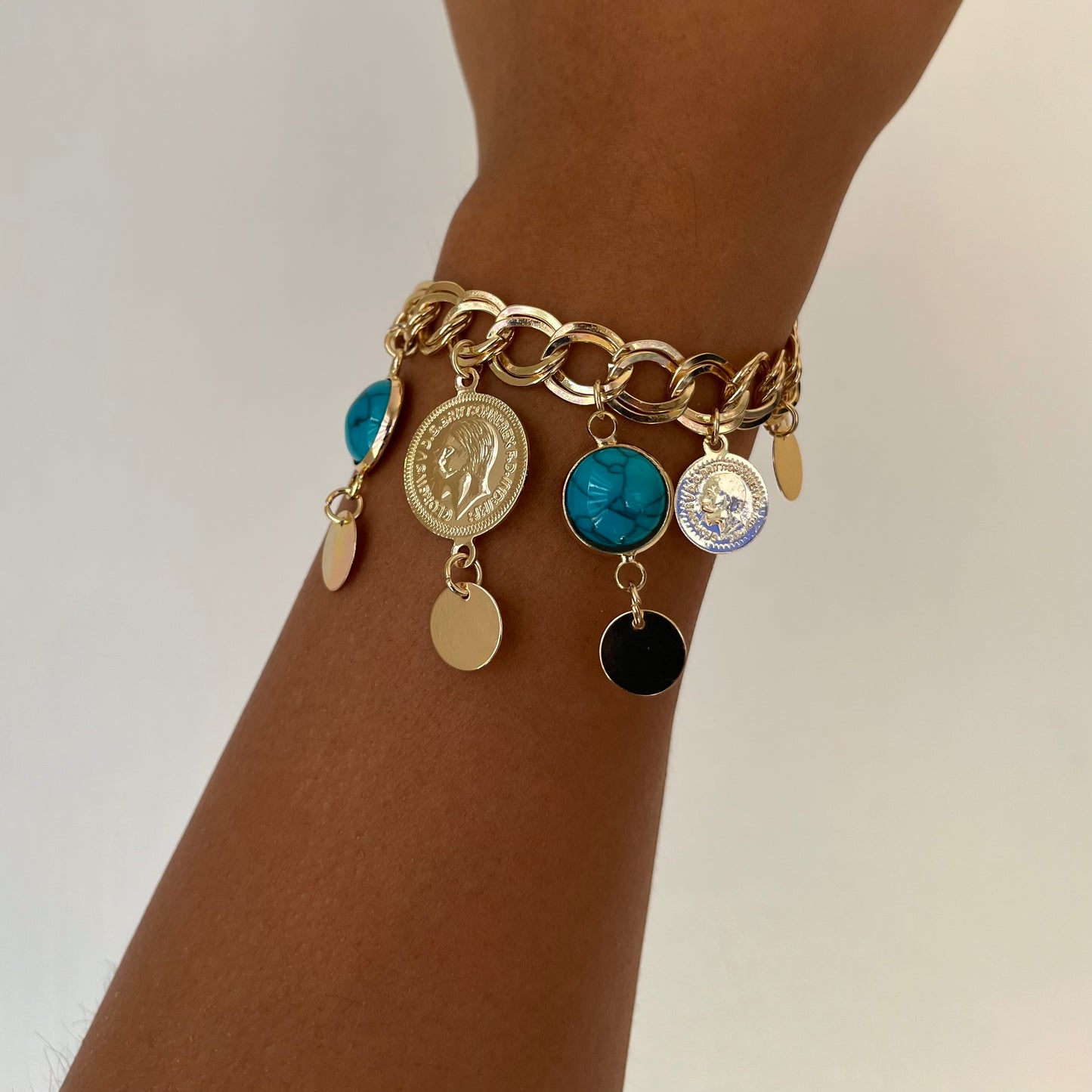 Turquoise Coin Bracelet