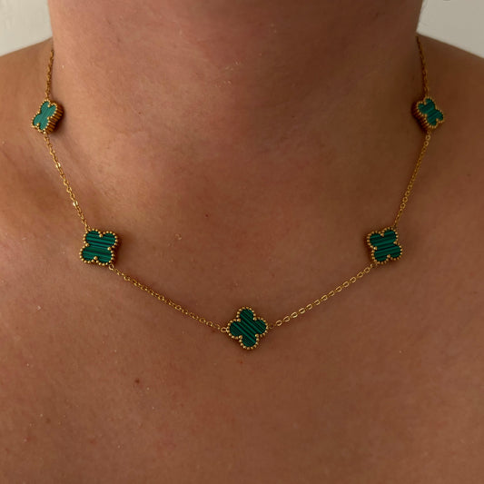 Green Multi Clover Necklace