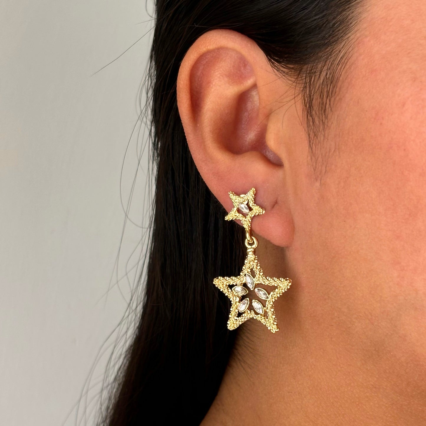 Double Star Drop Earrings