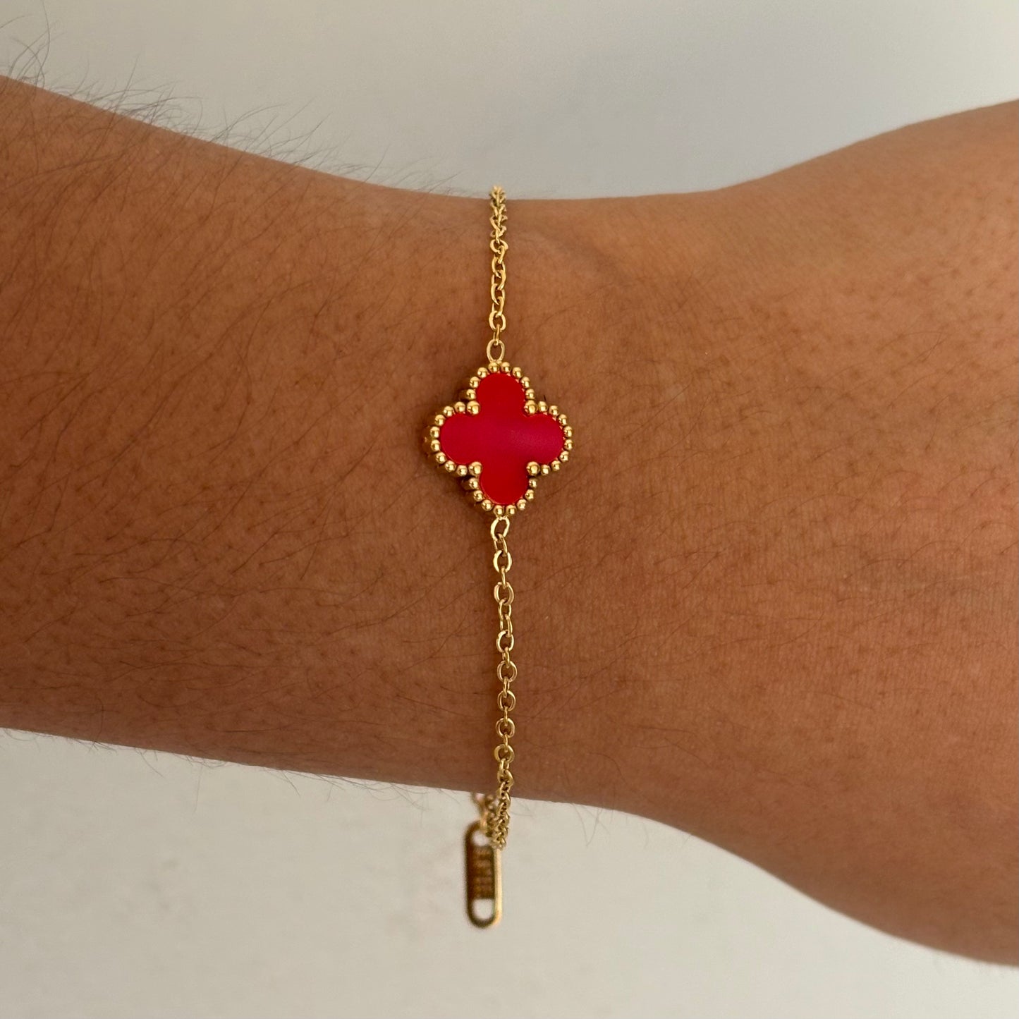 Red Clover Chain Bracelet