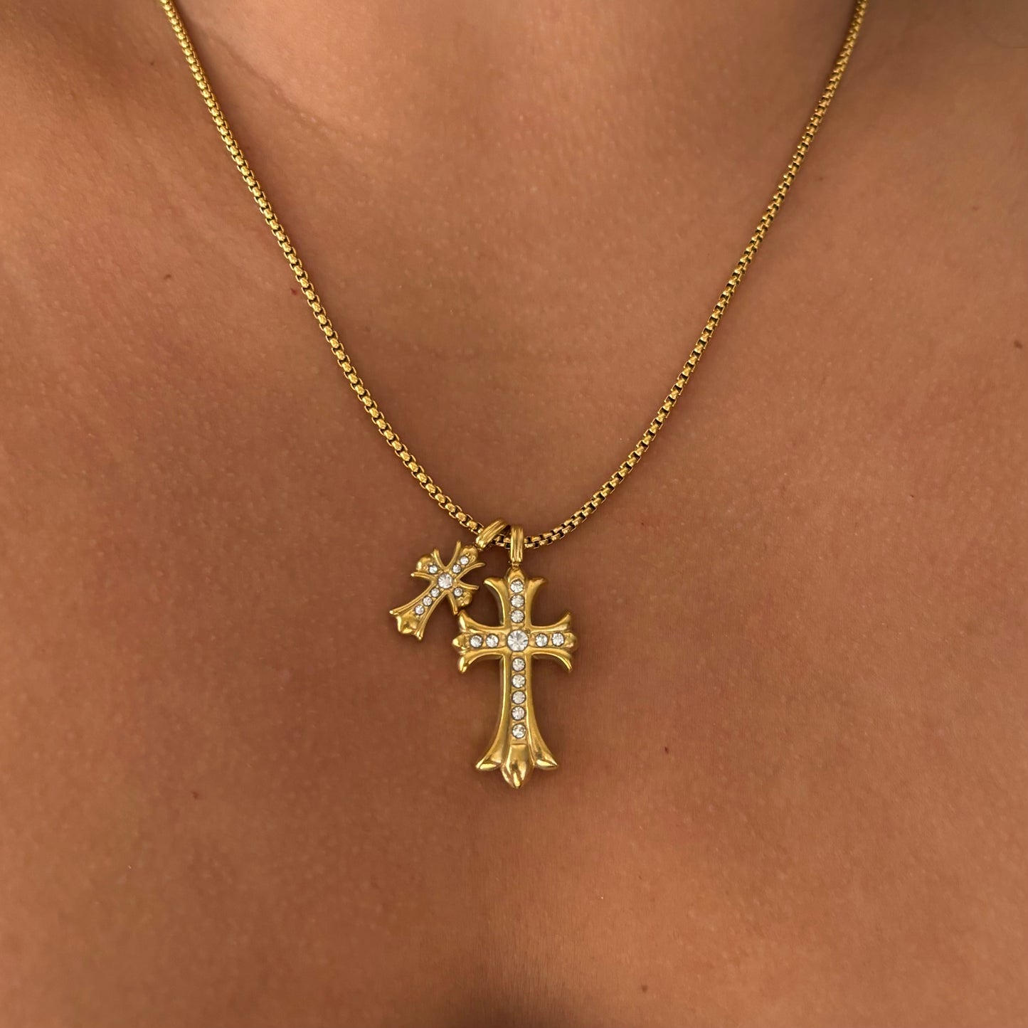 Double Cross Necklace