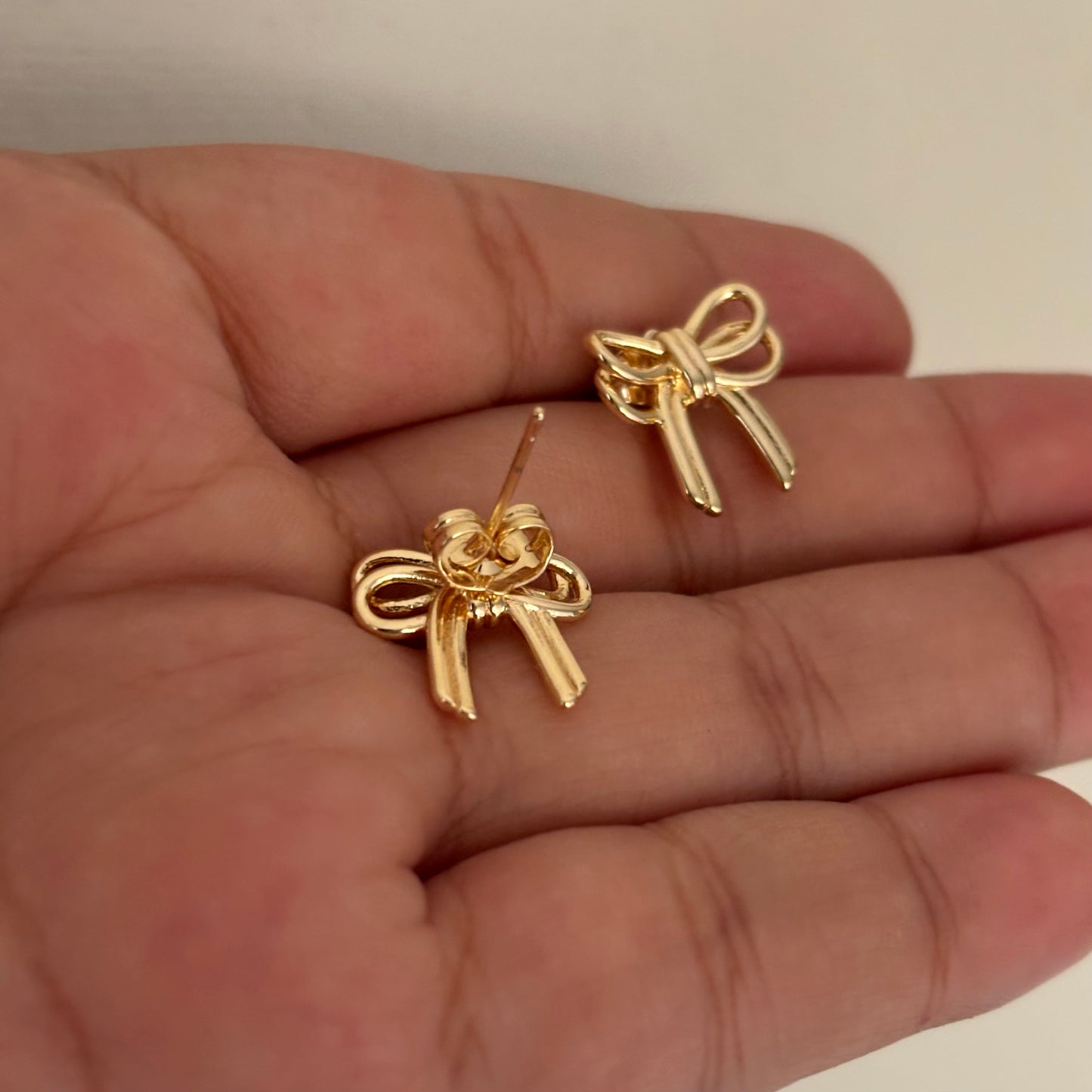 Gold Bow Studs