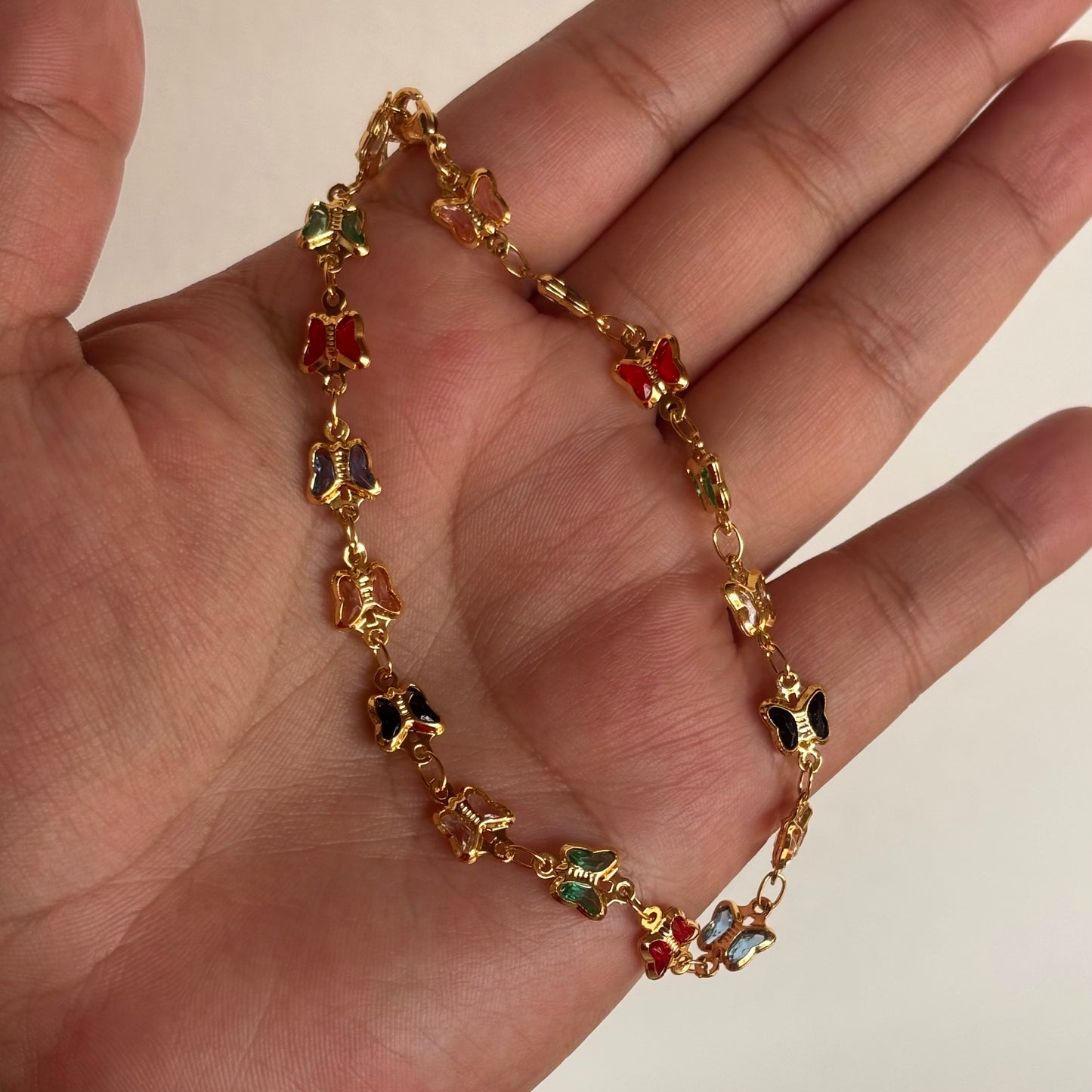 Multicolor Butterfly Anklet