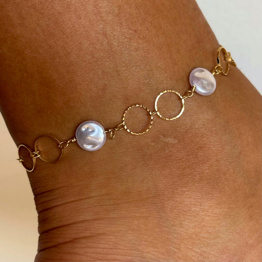 Gold Pearl Anklet