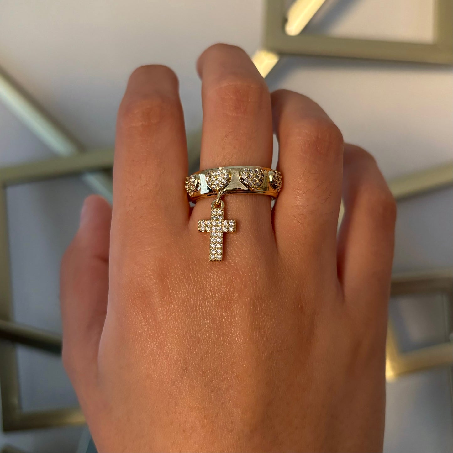 Hanging Cross Ring