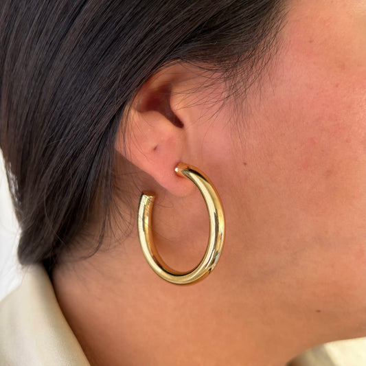 Small Thick Gold Hoops