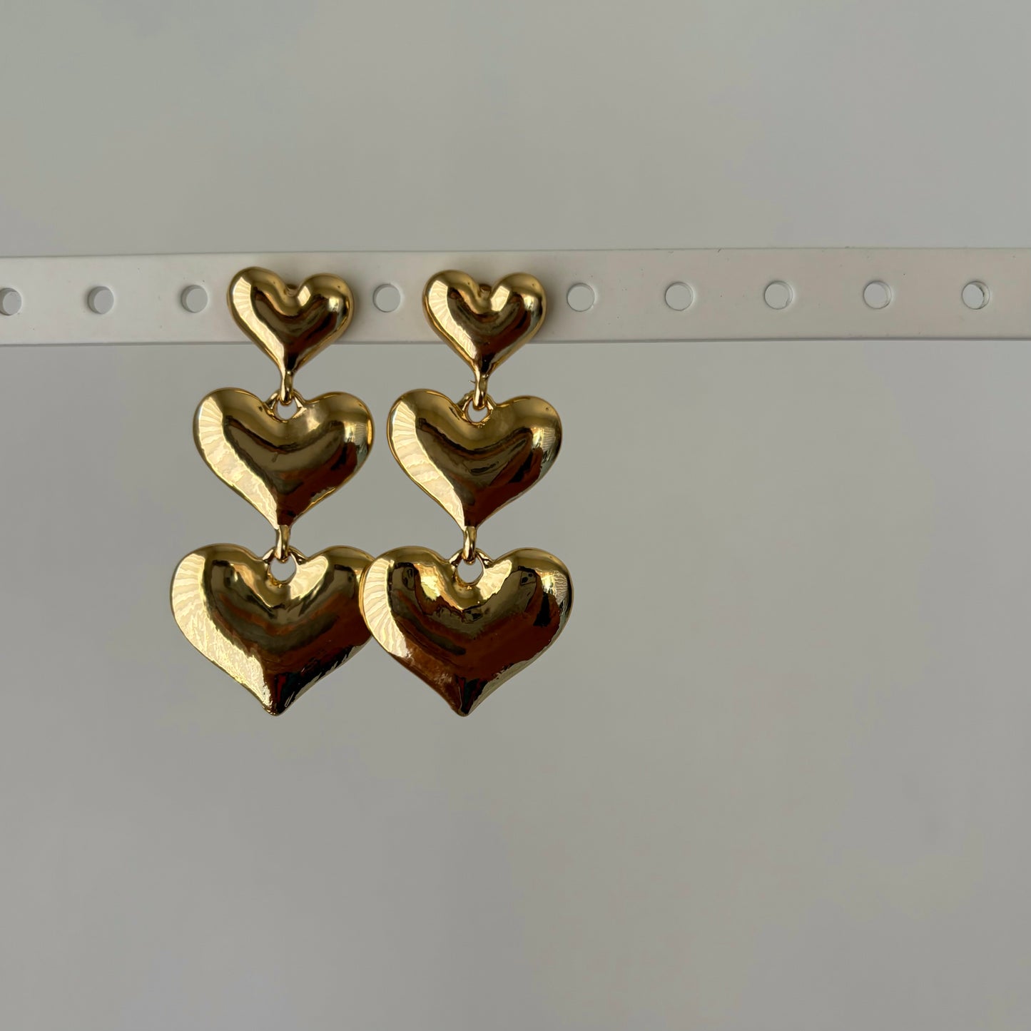 Triple Heart Earrings