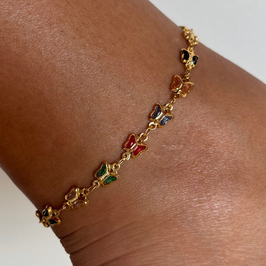 Multicolor Butterfly Anklet
