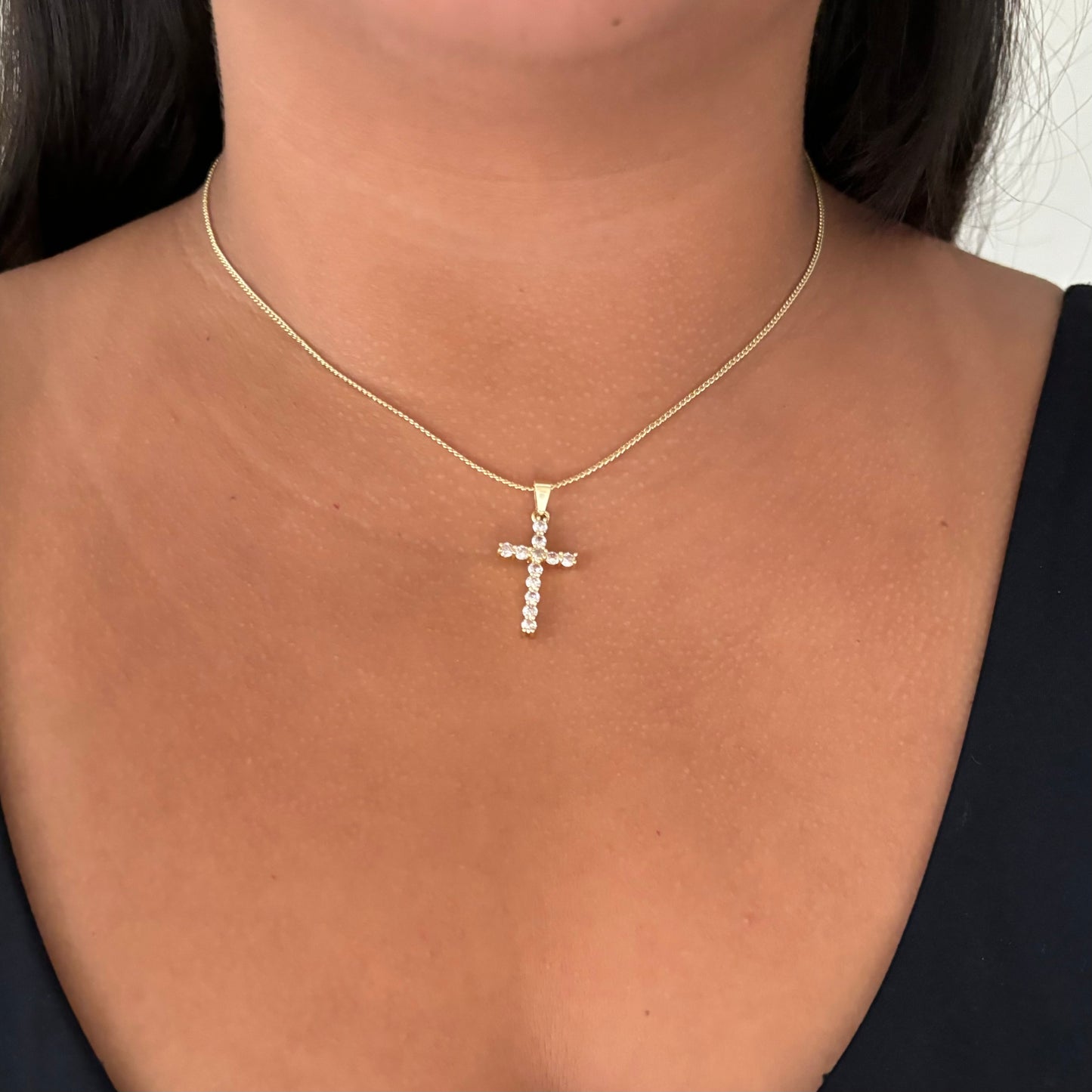 White Cross Necklace