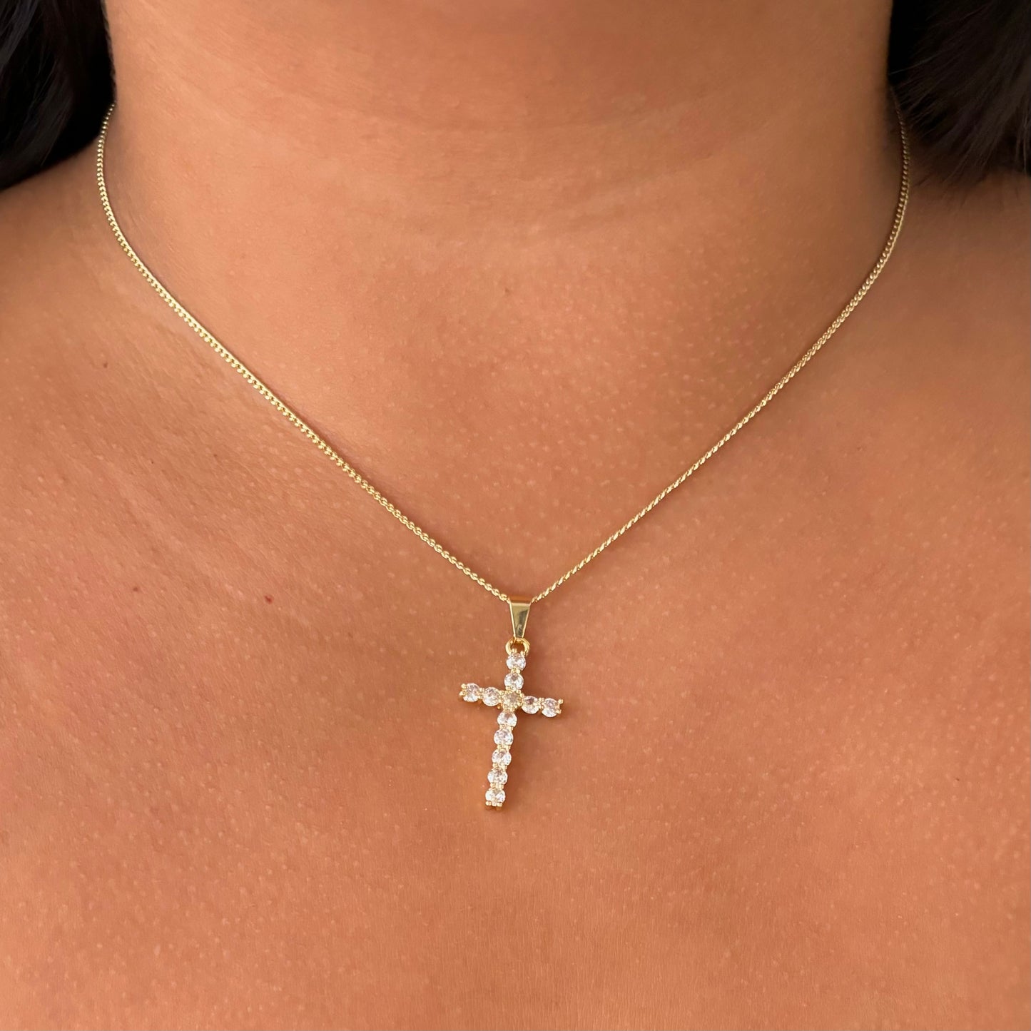 White Cross Necklace