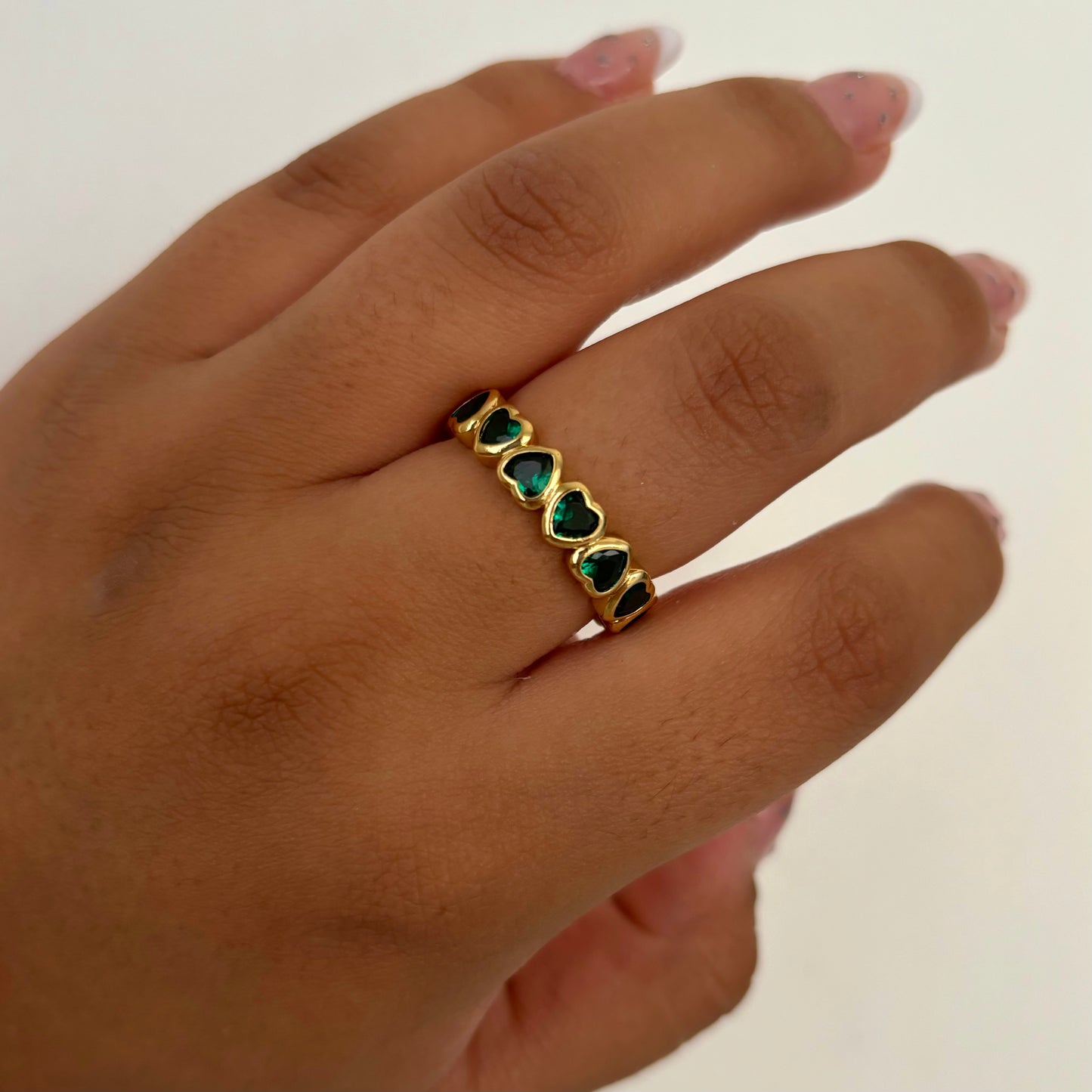 Emerald Hearts Ring