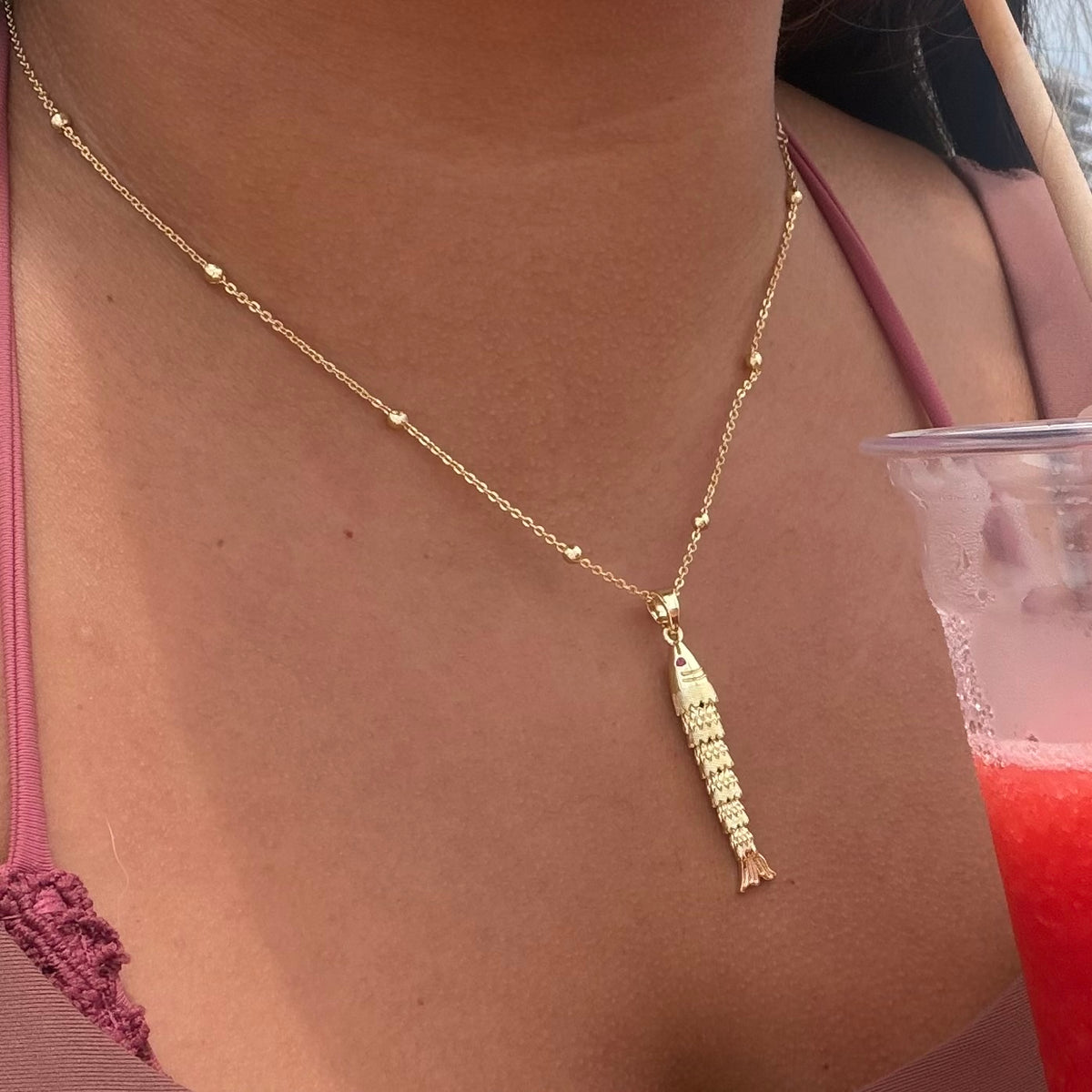 Beaded Fish Necklace