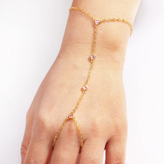 Pink Heart Hand Chain