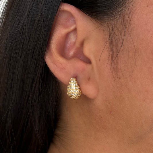 Pave Mini Tear Drop Studs