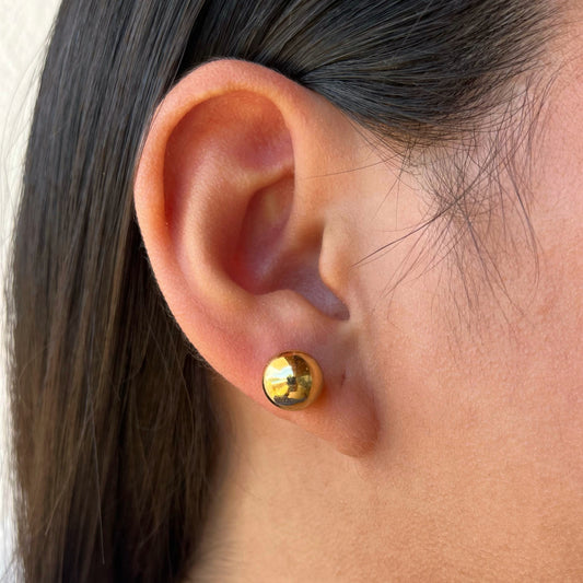 Large Gold Bead Studs