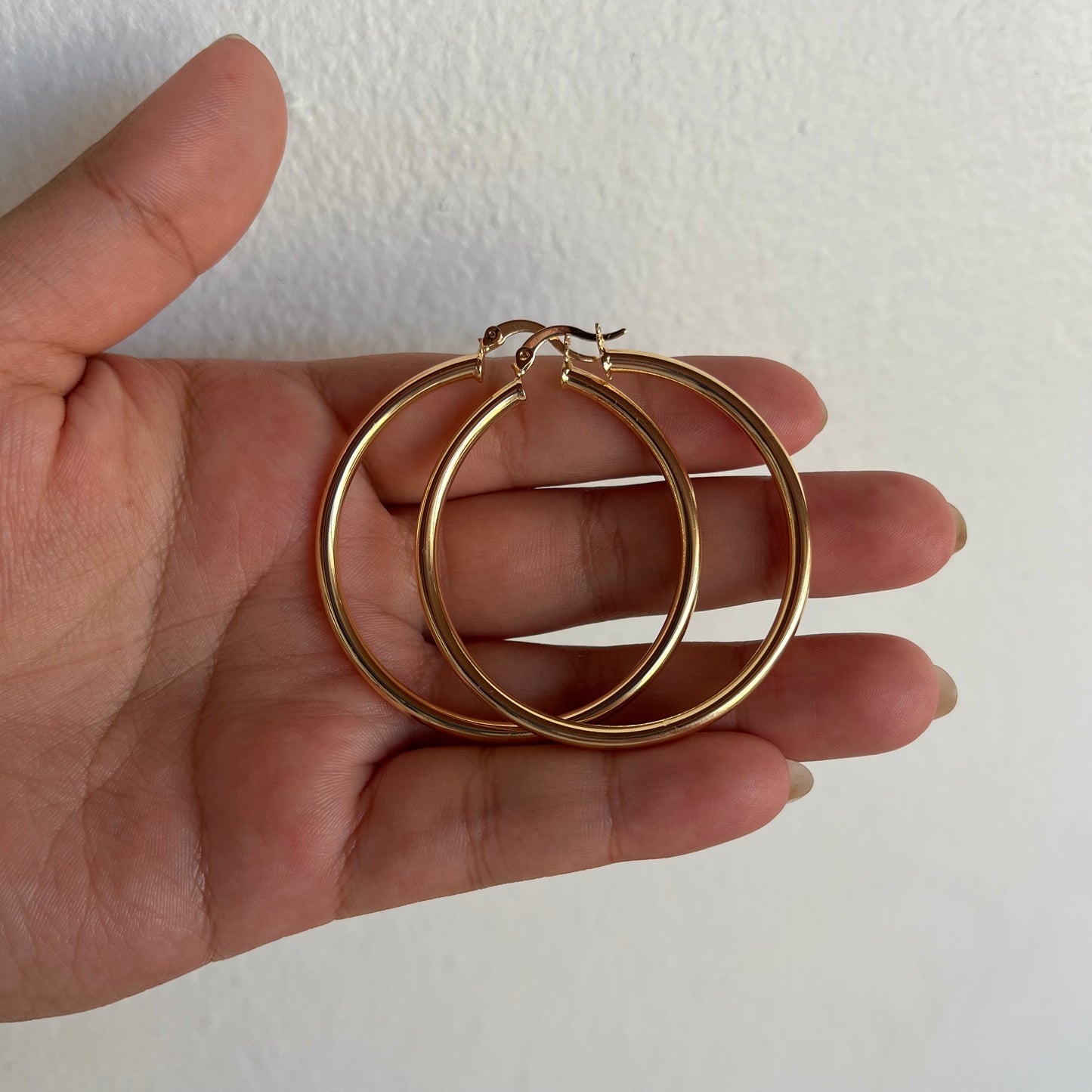 Medium Thick Gold Hoops