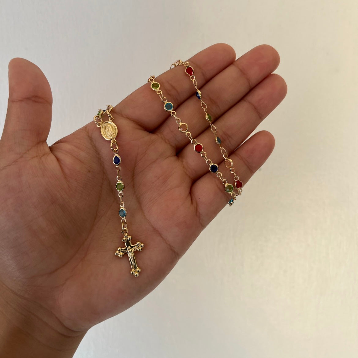 Multicolor Rosary Necklace