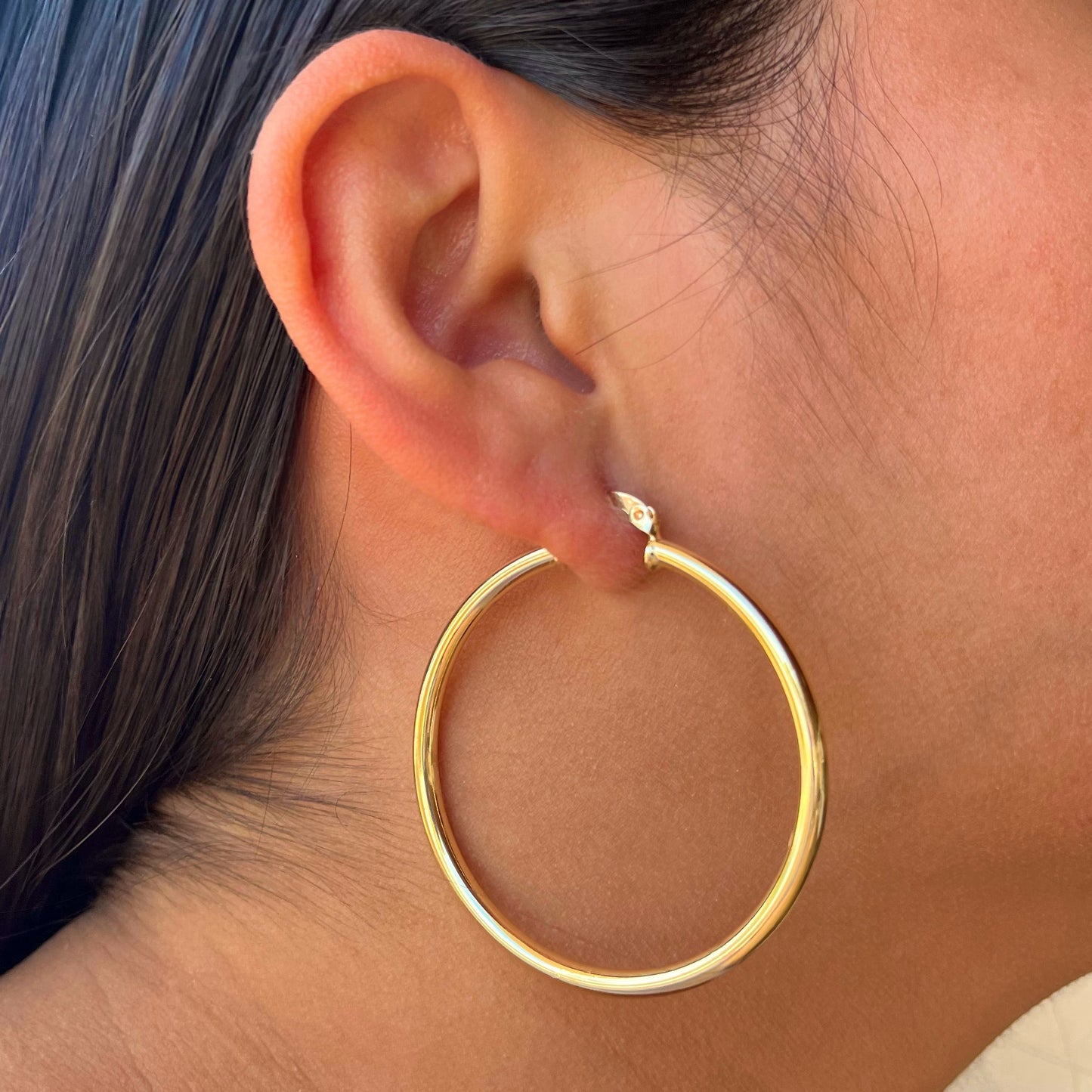 Medium Thick Gold Hoops