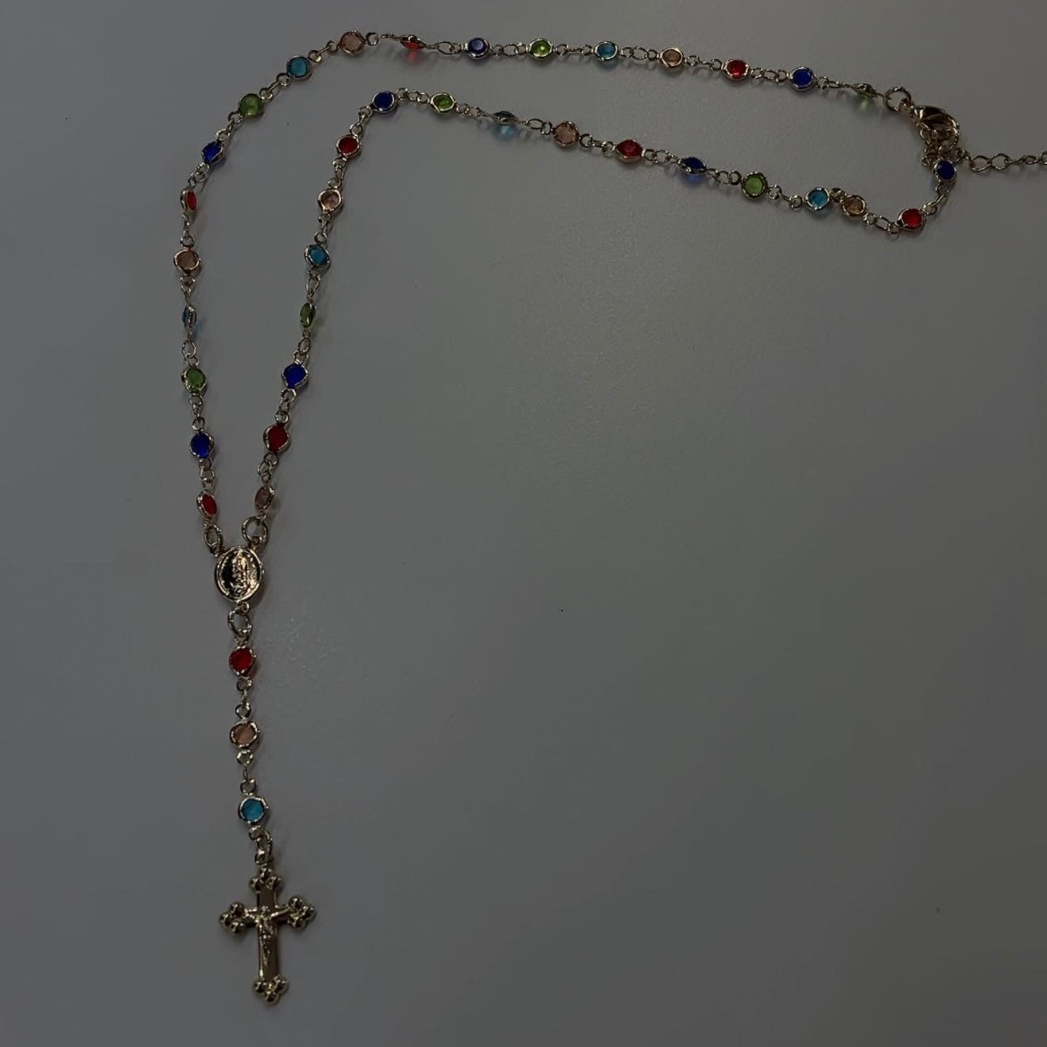 Multicolor Rosary Necklace