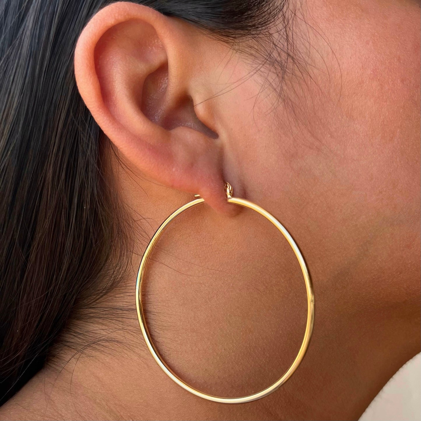 Large Thin Gold Hoops